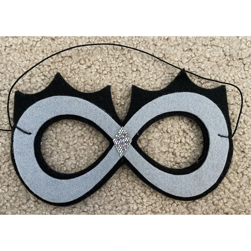 Creative Capes Superhero Costume Kids One Size Black Silver W Cape Mask Set